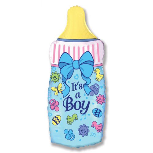 Фольгированный шар - Бутылочка для мальчика (голубая, 88 x 43 см)