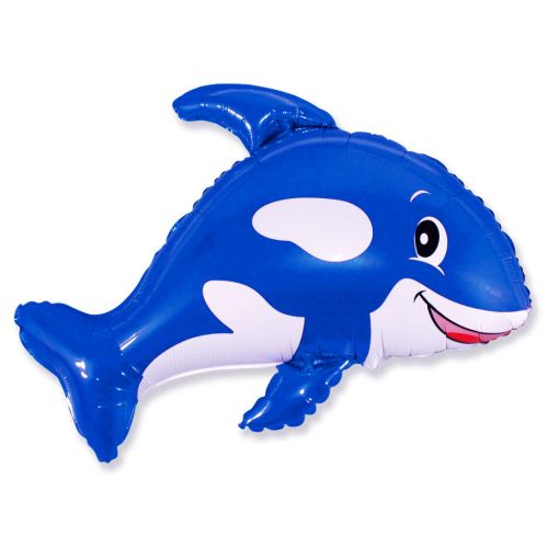 Фольгированнфй шар - весёлый кит (синий, 89 см)