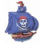 Фольгированный шар - Пиратский корабль (синий)
