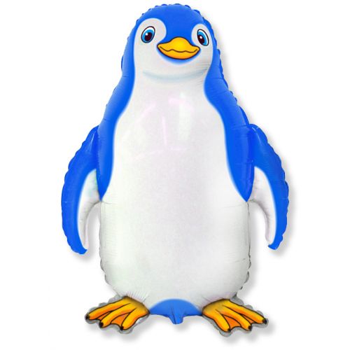 Фольгированный шар Счастливый пингвин (синий, 81 см)
