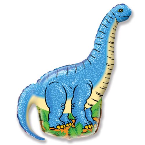 Фольгированный шар  Динозавр диплодок (Синий. 109 см)