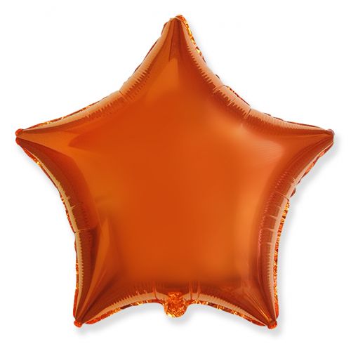 Фольгированная звезда оранжевая (сатин, 46 см)