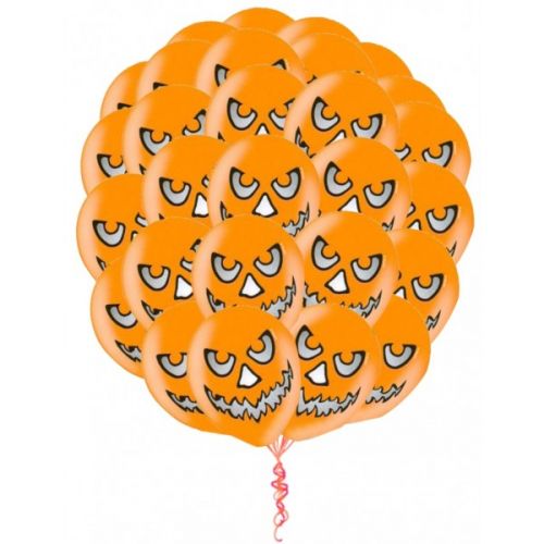 Шарики Хэллоуин - оранжевые шарики страшилки