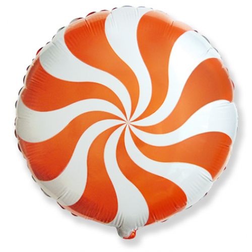Фольгированный круг (46 см) Оранжевый леденец