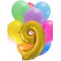 Куча шаров под потолок и шар цифра 9 на день рождения