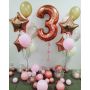 Связка шаров и цифра на праздник день рождения