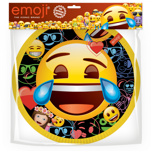 Тарелки Смайл, Emoji, Черный, 6 шт. (23 см) 