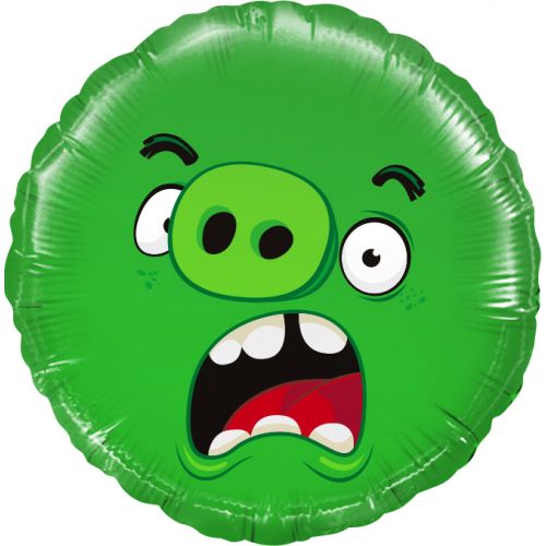 Фольгированный шар Angry Birds, Зелёный (46 см)