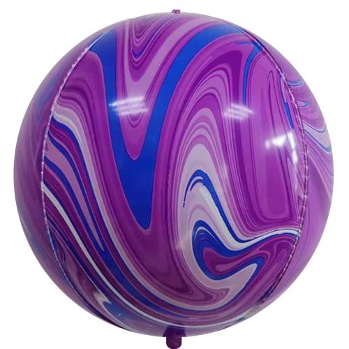 Шар Сфера 3D, Мрамор, Фиолетовый/Синий, Агат (56 см)