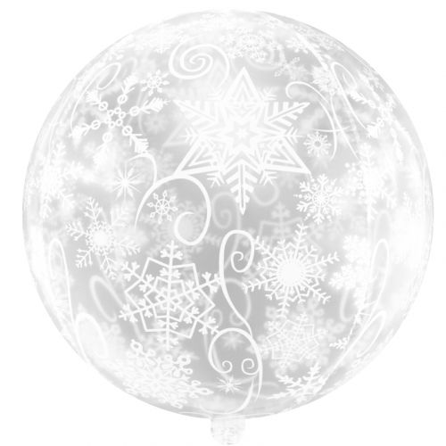 Шар Сфера 3D, Снежинки, Прозрачный (56 см) 