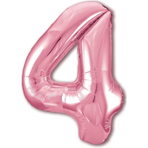 Шар цифра, 4 Slim, Розовый фламинго (102 см) 