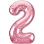 Шар цифра, 2 Slim, Розовый фламинго (102 см) 