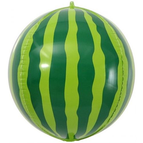 Фольгированный шар сфера 3D, Арбуз  (61 см)