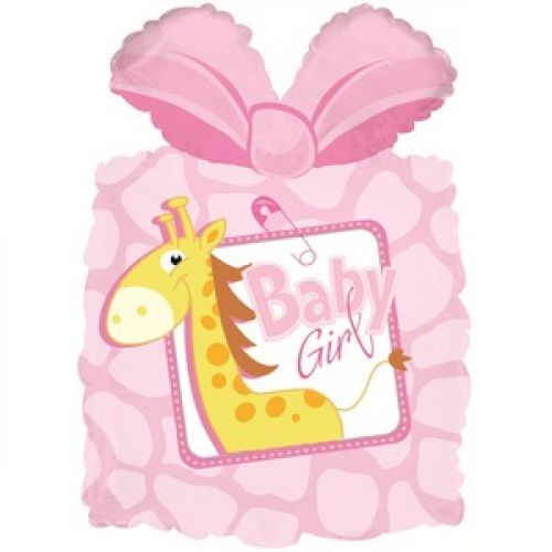 Фольгированный шар подарок новорожденной девочке, розовый (71 см) 