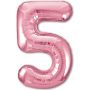 Шар цифра, 5 Slim, Розовый фламинго (102 см) 