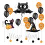 Шары на Хэллоуин - чёрный кот, шляпа ведьмы, скелеты и чёрно-оранжевое 