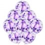 Связка из восьми шаров с фиолетовым конфетти